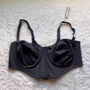 SKIMS Corset Bra Collection Balconette Bra Onyx Black CR-BRA-3240 Size 46D NWT